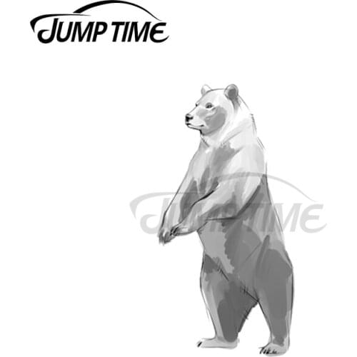 Jump Time 13 x 4.1cm For White Bear Funny Car Stickers Car Accessories Laptop Windows Motorcycle Fine Waterproof Decal