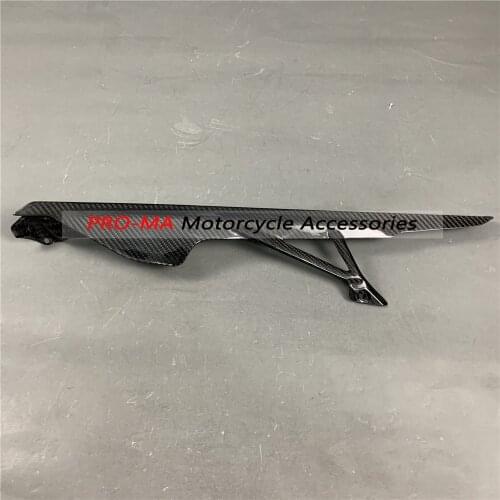 Motorcycle Chain Guard in Full Carbon Fiber For BMW S1000RR 2018 2019 2020 Third Generation Twill glossy weave