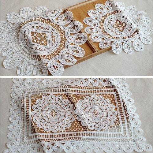 1pieces off white Lace Tablecloth Sheet Doilies Alencon Lace Mat Top Cover