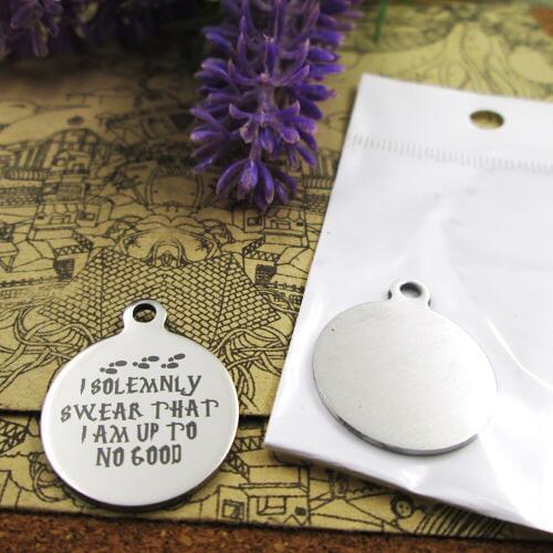 20pcs--"I solemnly swear that I am up to no goodd"stainless steel charms more style for choosing DIY Charms pendants for