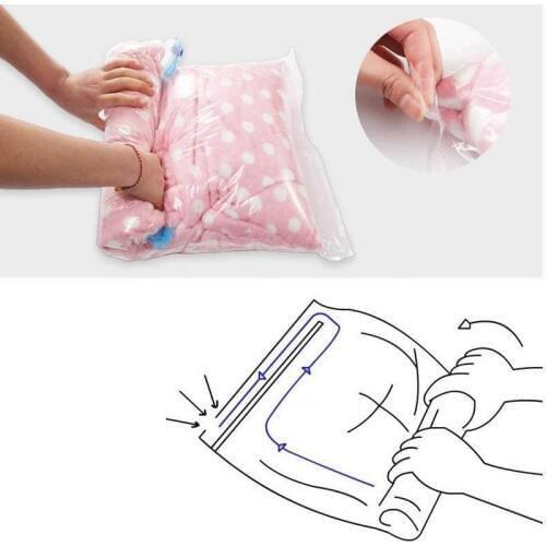 100pcs Vacuum Compression Bags for Travelling Hand Rolling Vacuum Bag 35*50cm Roll-up Compression Storage Bags ZA4687