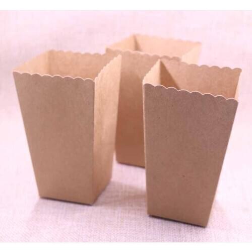 New 20Pcs Favor Kraft Treat Popcorn Boxes for Wedding candy Party Supply Baby Shower Decoration Christmas Birthday Party Gifts