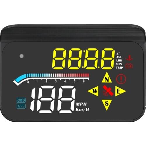 3.5 inch Car HUD Head Up Display GPS Windshield Speed Projector Overspeed Warning Security Auto Electronic Voltage Alarm