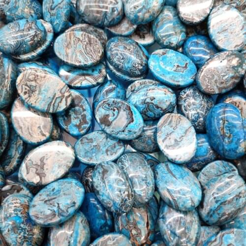 30Pcs 25x18x6mm Wholesale Delicate Blue Crazy Lace Agate Oval Cab Cabochon DIY Jewelry Accessories S11