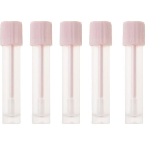 5 Pieces Novelty Tube Lip Gloss Tubes Empty Refillable Lip Balm Bottles Vials Containers With Lip Brush Makeup Organizer