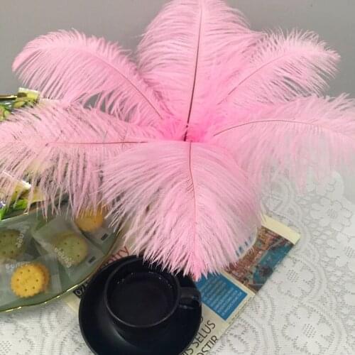 50Pcs/Lot 15-60CM 6-24" Pink Ostrich Feathers for Crafts Jewelry Making Wedding Party Decor Accessories Wedding Decoration Plume