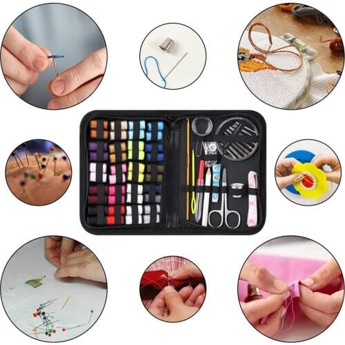 68/128 PCS Portable Sewing Kit Stainless Steel Smart Compact Portable Fashion Sewing Kit DIY Crafts Home Travel Sewing Supplies