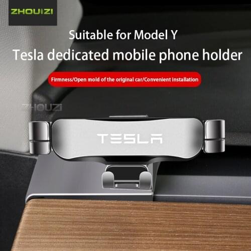 Car Mobile Phone Holder Smartphone Holder Gravity Mount Gps Stand Air Outlet Navigation Bracket For Tesla Model Y Accessories