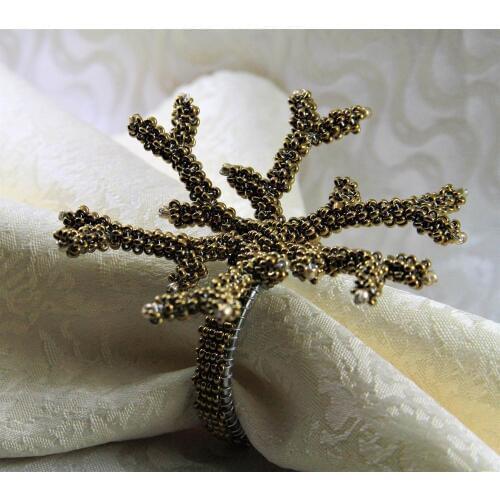 Free shipping wholesale coral napkin ring old gold color,qn17072603 bulk napkin holder