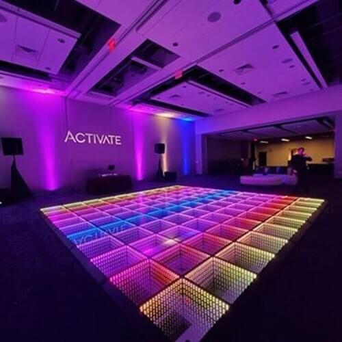 Fast setup portable Magnet 3D infinity Mirror Led Dance Floor for DJ party events