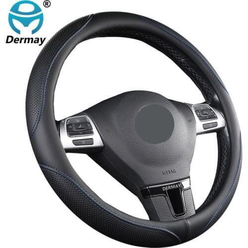 For VW Polo Car Steering Wheel Cover Fashion 4Colors Artificial Leather Braid on the Steering wheel Durable Auto Accessories