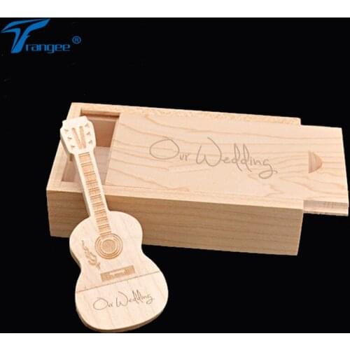 Guitar Wooden USB flash drive Pen drives 8GB 16GB (5PCS Free LOGO Customized) Maple Box Pendrive 32GB Memory Stick gifts