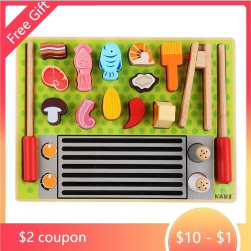 Childrens Wooden Simulation Kitchen Mini Ice Cream Fruit Shop Barbecue Set Educational Toys Pretend Play Cutting Role Playing