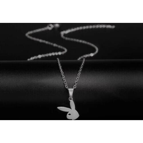 European And American Popular Cute Rabbit Pendant Female Stainless Steel Popular Animal Necklace Jewelry