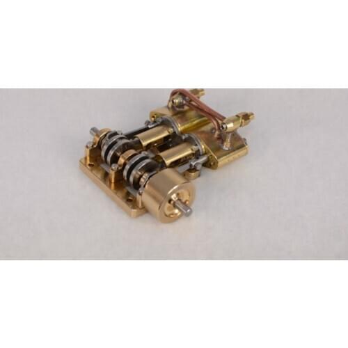 Horizontal double cylinder steam engine model