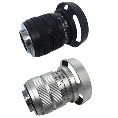 CCTV movie Camera lens hood 35mm F1.7 special screw hollow aluminum alloy anti-reflective Leica camera lens hood