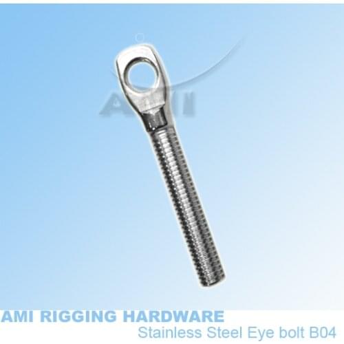M10 RH Eye Bolt Flat Head Stainless Steel 316 Rigging Marine Architectural Hardware