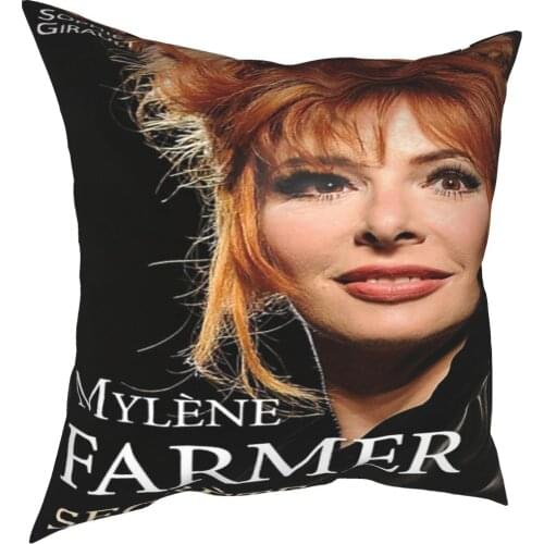 Mylene Farmer Pallet Cushion School Case Pink Pillow Pillow Case Satin 60X60Cm Bedding Pillow Cases Pillow Cover Pillowcase