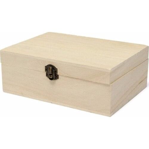 New Home Storage Box Wooden With Lid Golden Lock Postcard Organizer Handmade Jewelry Case Organizer No Logo