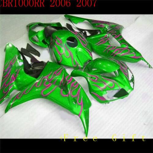 Green red Fairings CBR1000RR 06 07 CBR1000 RR 2006 2007 White Black Blue ABS Motorcycle Fairing Kit Bodywork orange ST66