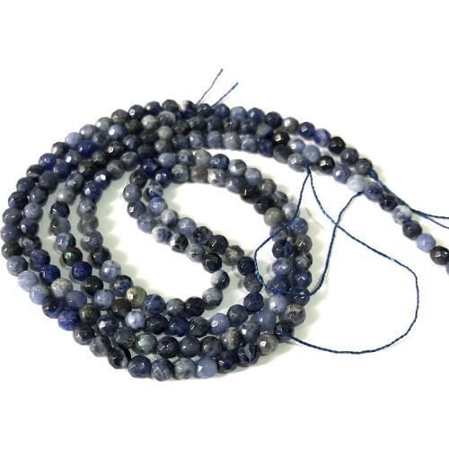 Wholesale 1string Natural Sodalite Stone Faceted Round Beads 4mm 6mm 8mm 10mm Micro Faceted Loose Stone Beads 15.5" strand