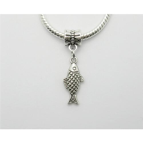 Wholesale lots 25pcs fit Pandora charms bracelet DIY pendant beads dangle Fish charm pendants for jewelry making