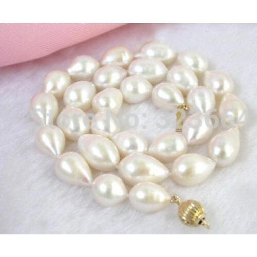 DIGNITY 17" big 16mm baroque rice white Shell pearl necklace