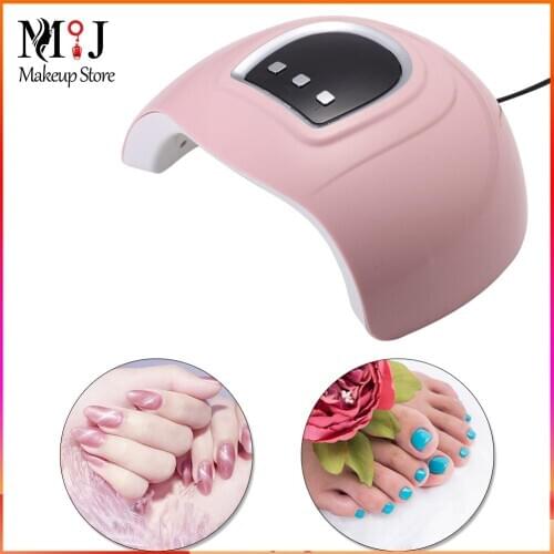 Portable 36W Nail Dryer Auto Sensor Manicure Pedicure Quick Drying Gel UV Nail Baking Lamp Timing Display Nail Baking Light Tool