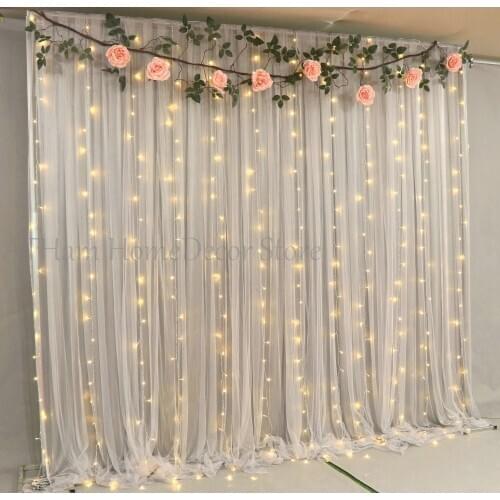 Dusty Gray Bridal Shower Wedding Ceremony Backdrops Tulle Chiffon Backdrop Curtains Photo Booth Background Photography