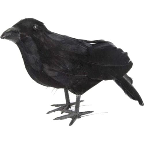 Lifelike Black Foam Feathered Crows Garden Scarecrow Birds Repellent Ravens Props Decor Halloween Decoration