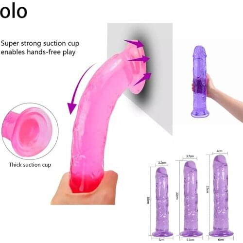Realistic Dildo For Woman Soft Jelly Suction Cup Dildo Penis Anal Plug Crystal Dildo Female Sex Toys Erotic Adult Sex Products