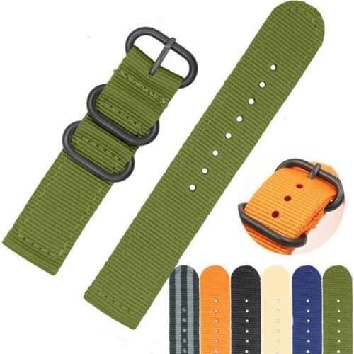 20mm Nato Strap For Samsung Galaxy Watch 3 41mm 42mm Active 2 44mm 40mm Garmin venu Vivoactive 3 Band For Huami Amazfit Bip