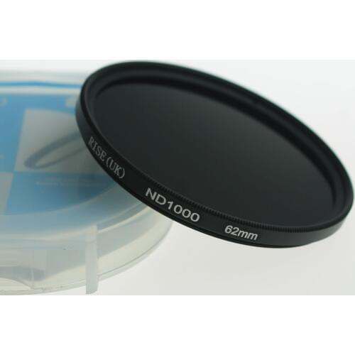 RISE 62mm slim Neutral density optical grade ND ND1000 filter for digital camera lens DV