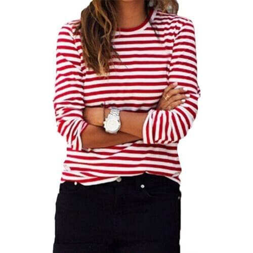 2018 Korean Style Long Sleeve Shirts Women New Hot Sale shirt Womens Fashion Harajuku Striped Female Slim Femme Lady Clothing