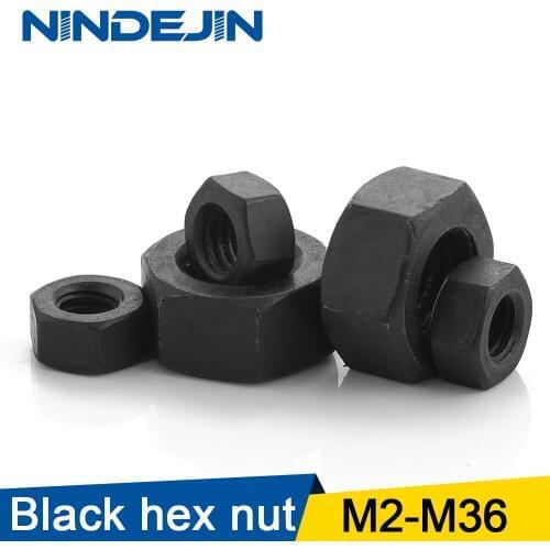 Hexagon Hex Nuts M2 M2.5 M3 M4 M5 M6 M8 M10 M12 M14 M16 M18 M20 M22 M24 M27 M30 M36 black oxide carbon steel metric hex nuts