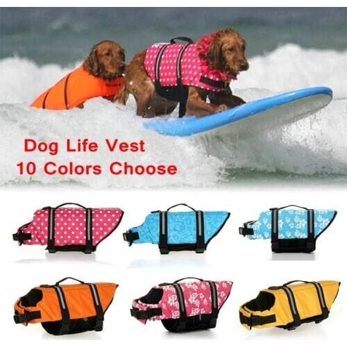 Summer Dog Life Vest Dogs Swimming Reflective Pet Life Jacket Neck Harness Safety Clothes for Small Large Dog Bathing