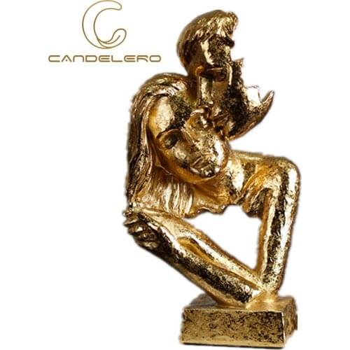 Statues Home Desk Decor Ornaments gold Figure Mask Art Sculpture Abstract Figurines For Interior Room Ornaments Home Decor Craft