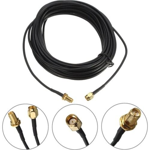 1/3/6/9M RG174 RP-SMA Male to Female Extension Cable Copper Feeder Wire Coax Coaxial WIFI Network Card Router Antenna Connector
