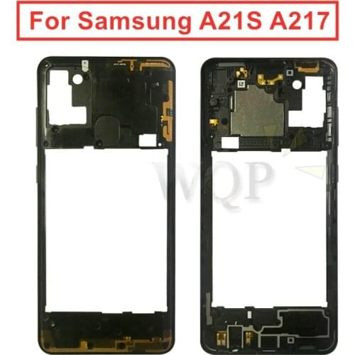 For Samsung Galaxy A21S A217 Middle Frame Plate Bezel Housing Case back frame Metal Mid Faceplate Frame Repair Spare Parts