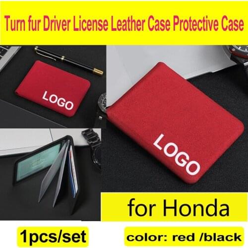 1pcs Auto Driver License Case Protective Cover Leather Credit Card Holder for CRV Civic Accord CITY Fit Pilot Crossroad