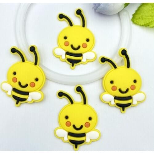 10/20/30pcs cute PVC bee flexible glue Flat back DIY Scrapbook Embellishment Phone Craft Decoration C03