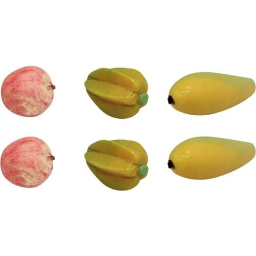 2Pcs 1/12 Doll House Miniature Resin Fruit Simulation Apple Mango Carambola Model Toys For Mini Decoration Dollhouse Accessories