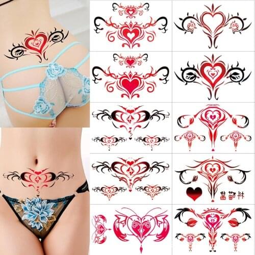 20pcs Colorful Lady Sexy Waist Temporary Tattoo Stickers Flower Body Art Waterproof Fake Tatto for Women Flash Party Decal Tatoo