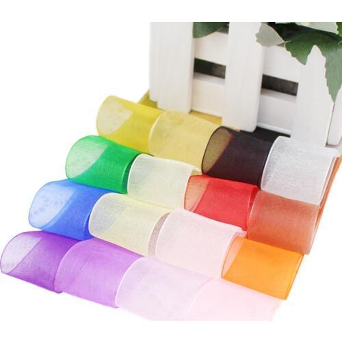 50 yards/roll) Organza Ribbon gift wrapping decoration Christmas ribbons (12/15/20/25/40/50mm)