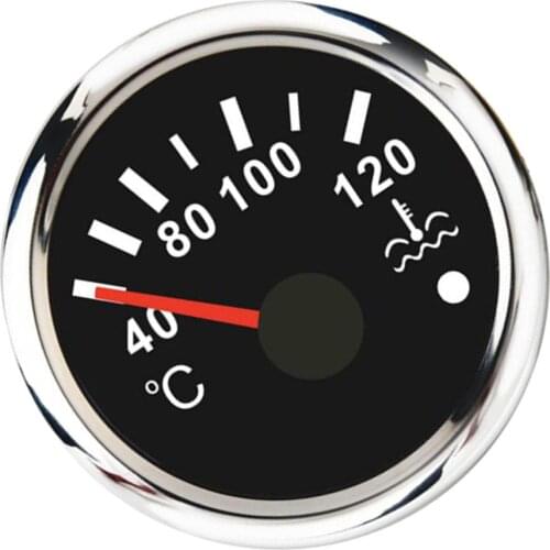 Car 2'' 52mm Water Temp Gauge Meter Temperature LED Backlight Light, Dust and Waterproof Rating IP67, 316 Stainless Steel