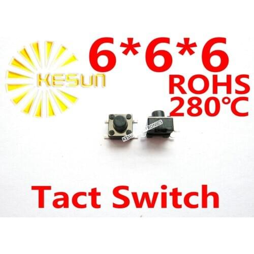 FREE SHIPPING 100PCS SMD 6X6X6MM Tactile Tact Push Button Micro Switch Momentary ROHS