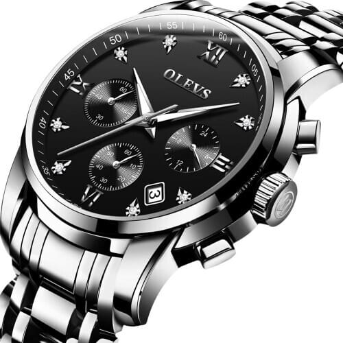 Luxury Brand Chronograph Male Sport Watches Full Steel Quartz Mens Watch Waterproof Business Relogio Masculino With Date