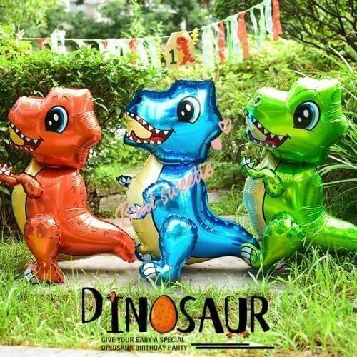 Dinosaur Party Decorations Supplies 3D T-Rex Dinosaur Walking Animal Foil Balloons Boys Birthday Theme Party Decor Favors