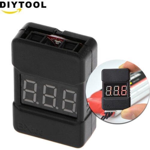 BX100 1-8S Indicator RC Li-ion Lipo Battery Tester Low Voltage Buzzer Alarm RC Tools battery tester