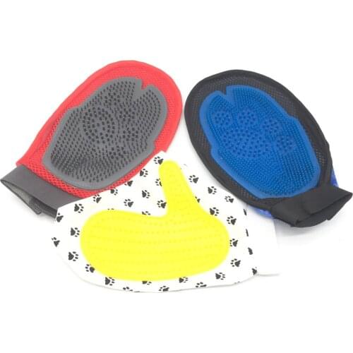 Red Glove For Cats Cat Grooming Pet Dog Hair Deshedding Brush Comb Glove For Pet Dog Finger Cleaning Massage Glove For Animal